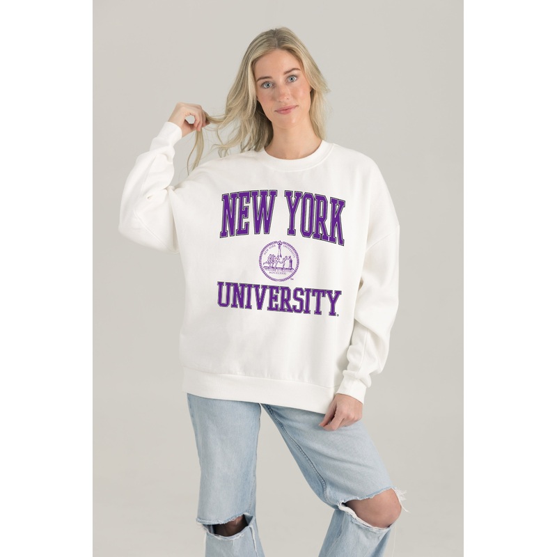 NEW YORK UNIVERSITY VIOLETS Timeless Triumph Fleece Crewneck Pullover