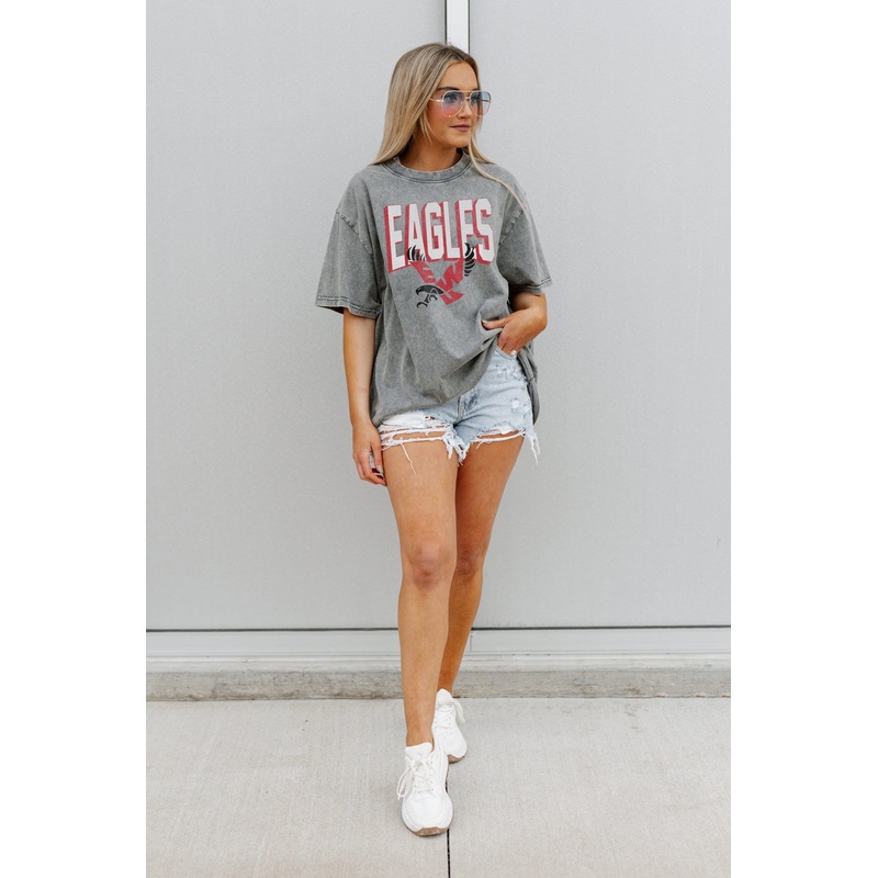 EASTERN WASHINGTON UNIVERSITY EAGLES Solid Defense Oversized Crewneck Tee