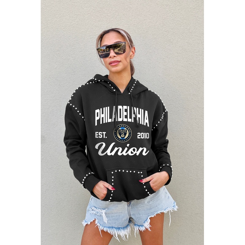 PHILADELPHIA UNION Here For It Studded-Detail Fleece Hoodie