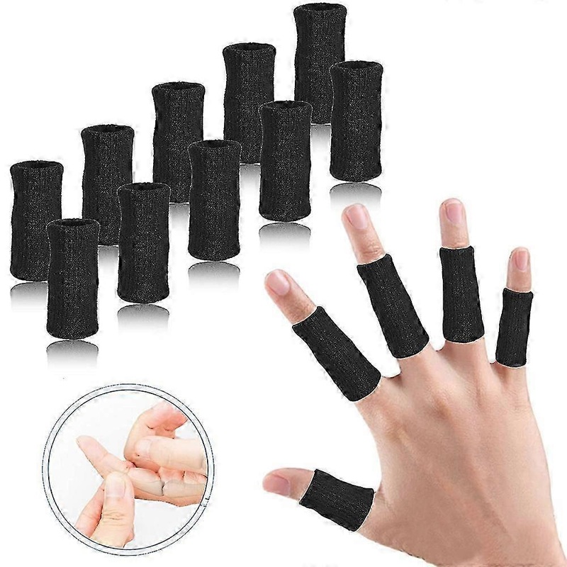10-Pack Elastic Finger Supports for Golf with Thumb Stabilizers and Comfort Sleeves