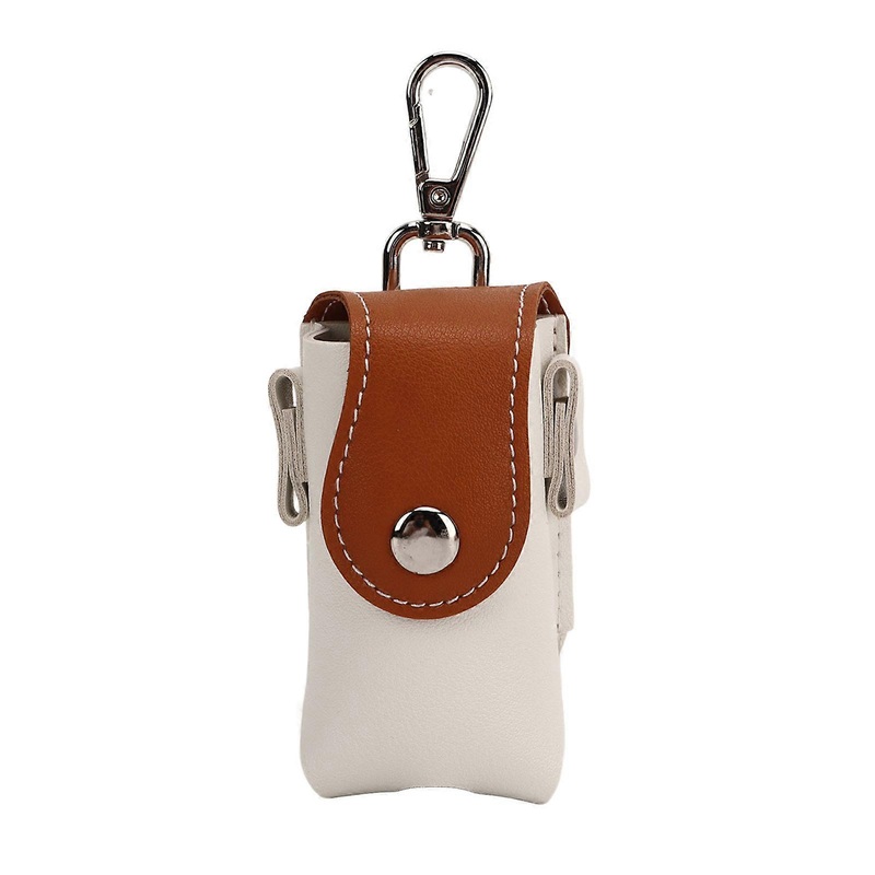 Golf Balls Pouch Portable Pu Durable Metal Button Fashion Golf Ball Holder For Golf Fans Supplies Brown