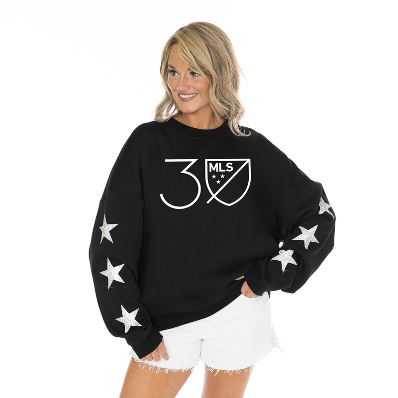 MLS Star-Sleeve Crew Pullover|S|M|L|XL|XXL|BLACK