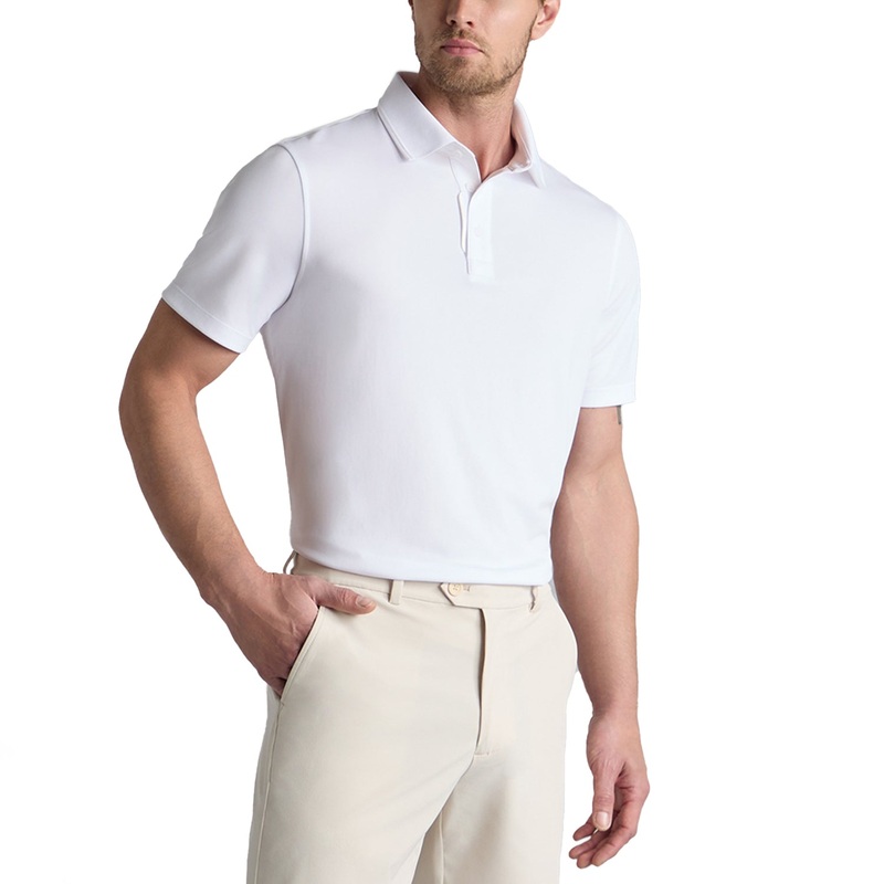 G/Fore Essential Performance Pique Golf Polo Shirt – Snow
