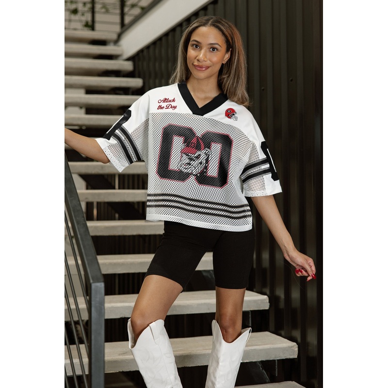 GEORGIA BULLDOGS TRAILBLAZER MESH CROP FASHION JERSEY