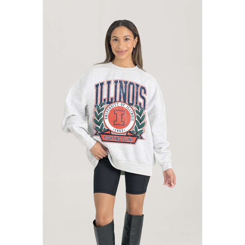 ILLINOIS FIGHTING ILLINI Heritage Fleece Crewneck Pullover