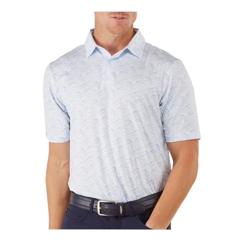 Straight Down Ahi Golf Polo|White|Small|Medium|Large|X-Large|XX-Large|XXX-Large
