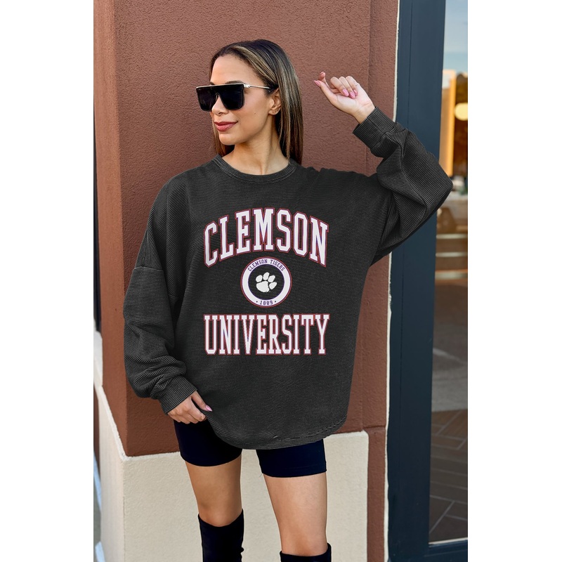 CLEMSON TIGERS RELENTLESS VINTAGE WASH CORDED PULLOVER