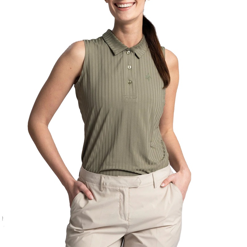 Cross Women’s Andrea Sleeveless Polo Golf Shirt – Leaf Clover