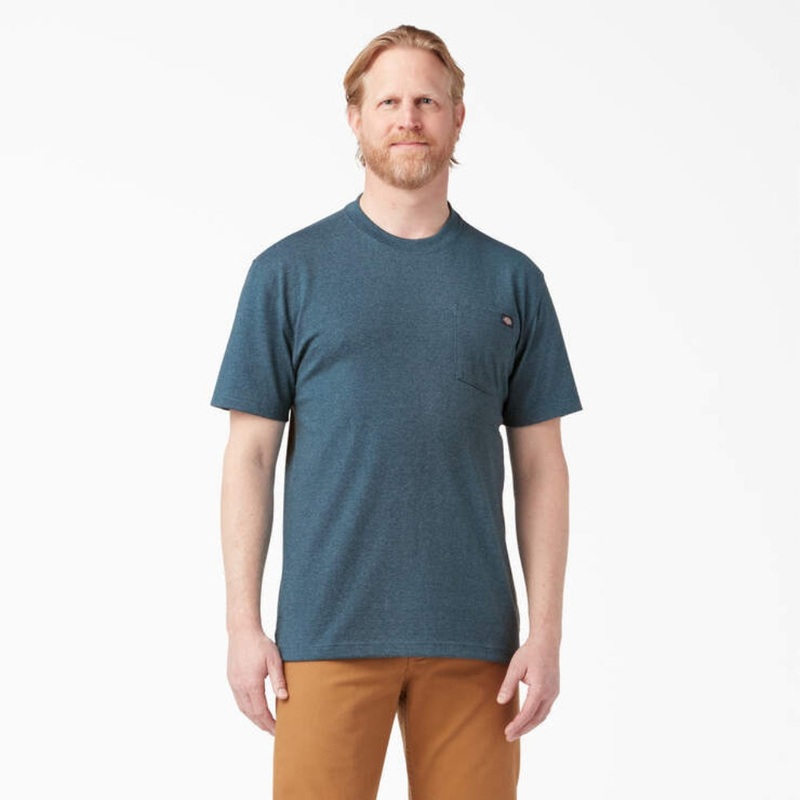 Dickies Men’s Heavyweight Heathered Short Sleeve Pocket Tee Relaxed T-Shirt