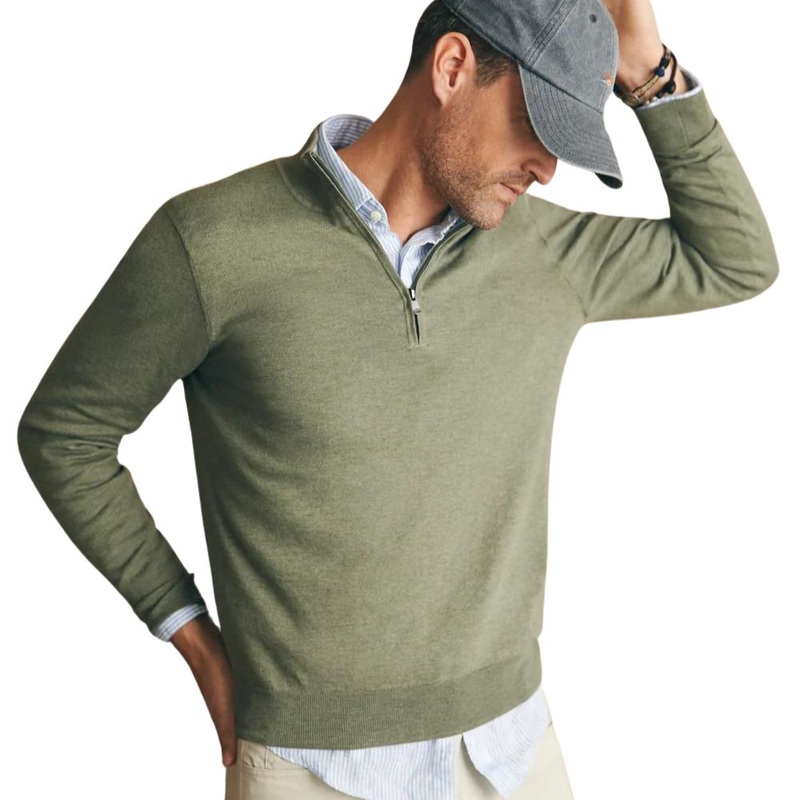 Faherty Men’s Movement Quarter Zip Sweater
