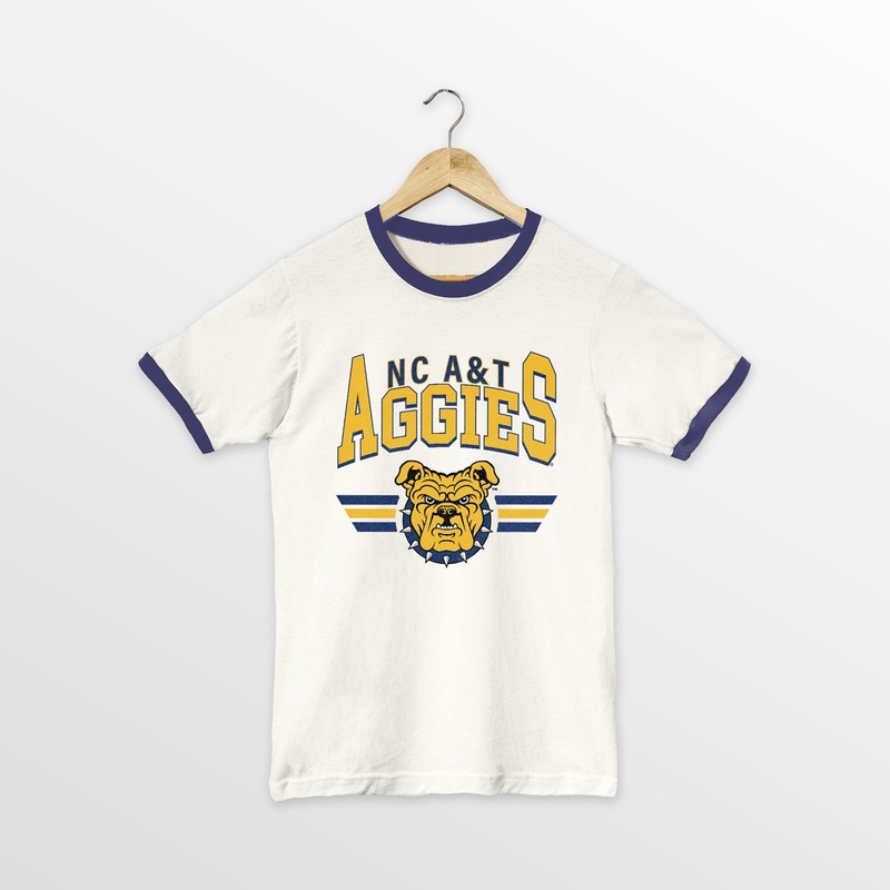 NORTH CAROLINA A&T STATE AGGIES SWIFT STRIKE VINTAGE RINGER TEE