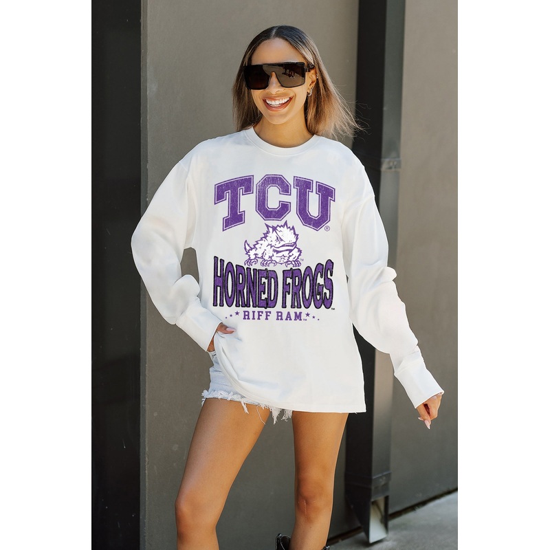 TCU HORNED FROGS Time Out Oversized Long-Sleeve Tee