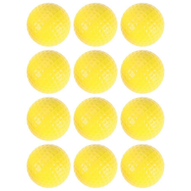 12pcs Yellow Indoor Golf Practice Balls Lightweight Training Tool for Swing Practice Indoors or Outdoors to Enhance Golf Skills