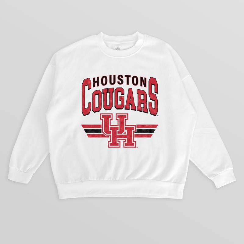 HOUSTON COUGARS SWIFT STRIKE PREMIUM FLEECE DROP SHOULDER CREWNECK PULLOVER