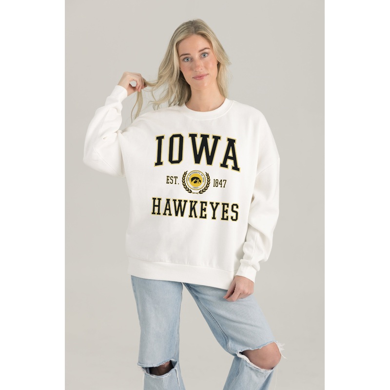 IOWA HAWKEYES Timeless Triumph Fleece Crewneck Pullover